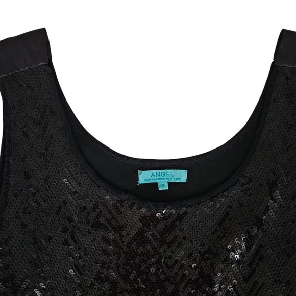 ANGEL PARIS  Black Sequin Sleeveless Dress - Picture 5 of 7